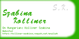 szabina kolliner business card